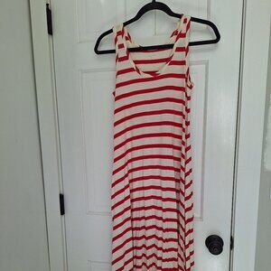 Garnet Hill cotton maxi dress, concealed pockets, small